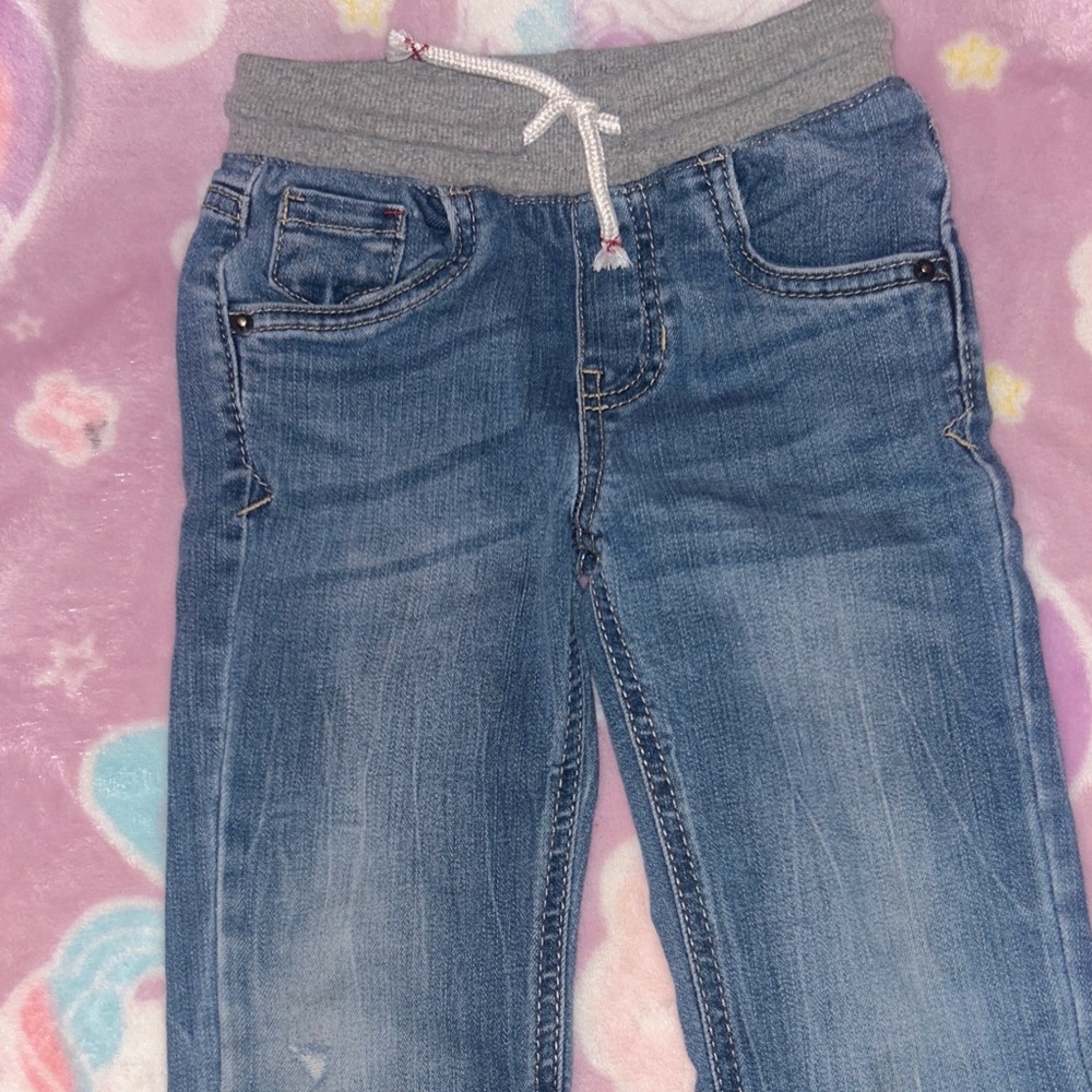 Cat & Jack Denim Joggers with Gray Waistband